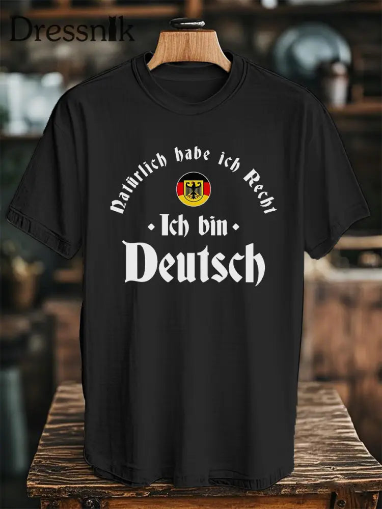 Deutschland Print T-Shirt für Männer Schwarz / S