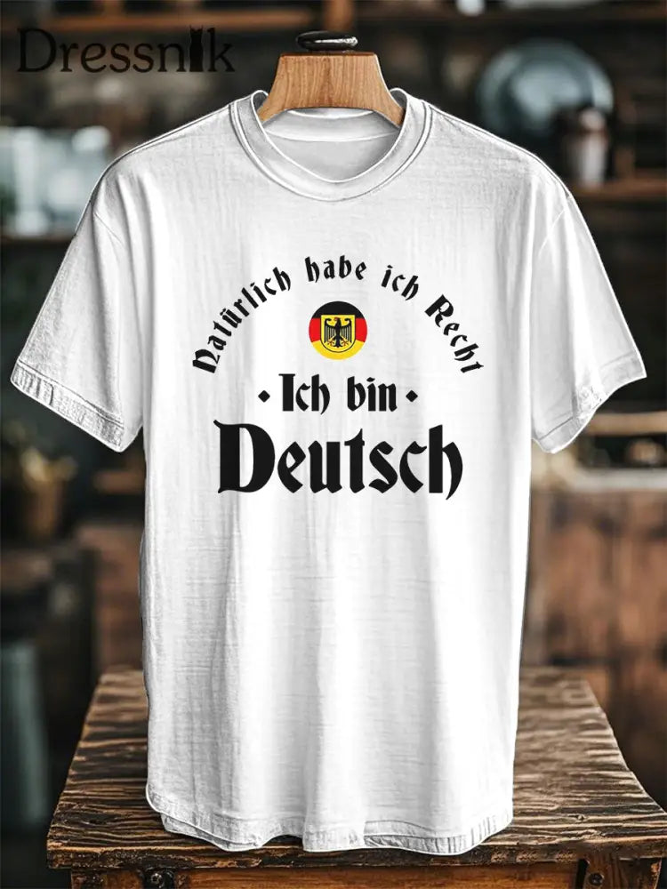 Deutschland Print T-Shirt für Männer Weiß / S