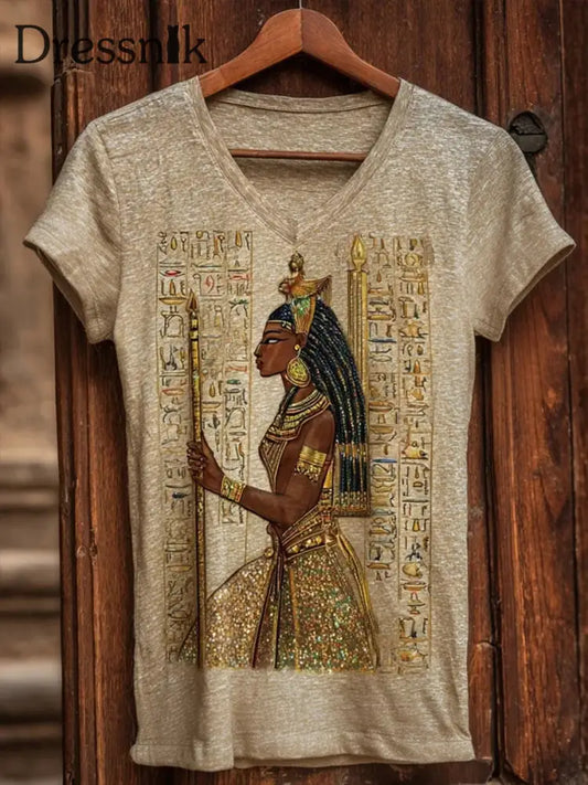 Die alte ägyptische Zivilisation der Frauen T Shirt Aprikose / S