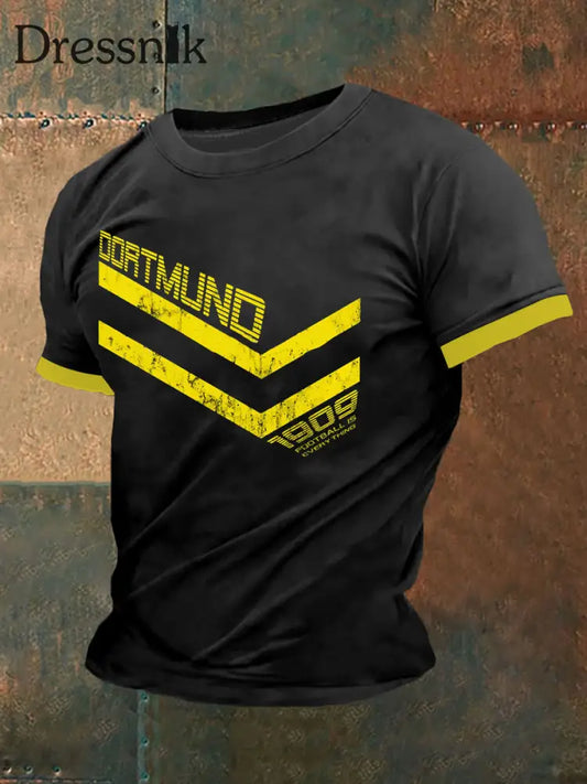 Dortmund Kurzarm T-Shirt Männer fußball ist alles Schwarz / S