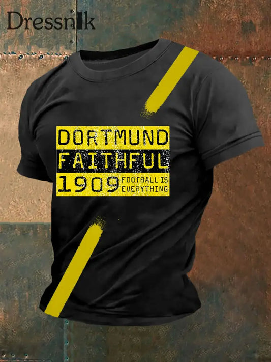 Dortmund Kurzarm T-Shirt Männer fußball ist alles Schwarz / S