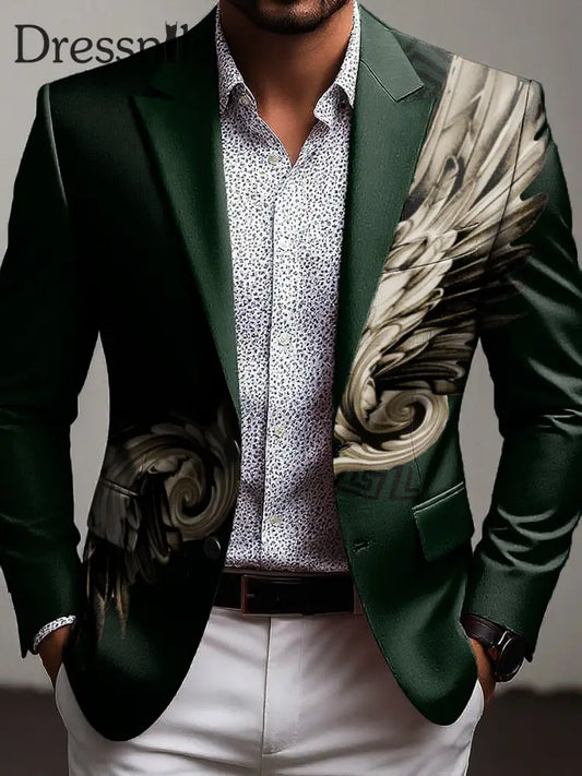 Dunkelgrüner Flügel anzug für Männer Grün / S