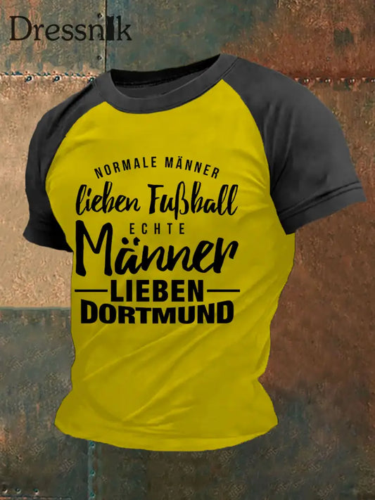 Echte Männer Lieben Dortmund T-Shirt mit kurzen Ärmeln Gelb / S