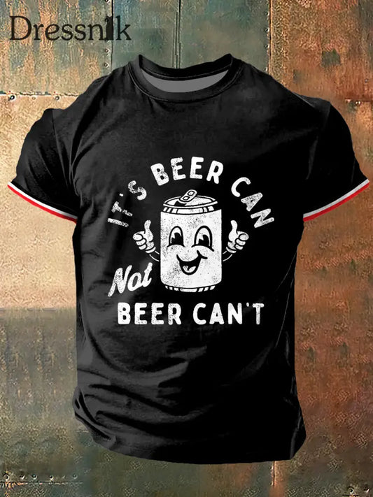 Es ist Bier kann nicht Bier nicht Vintage Mode Kurzarm T-Shirt drucken Schwarz / S