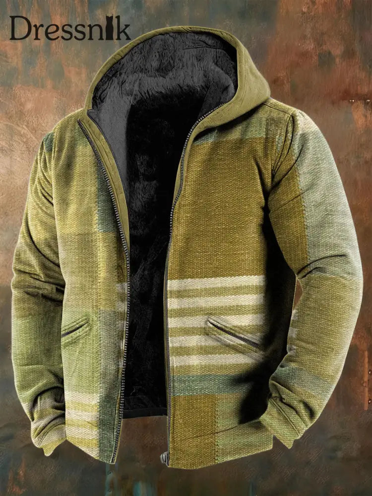 Fleece-Geometrische Kunst jacke für Herren Mischfarbe / S