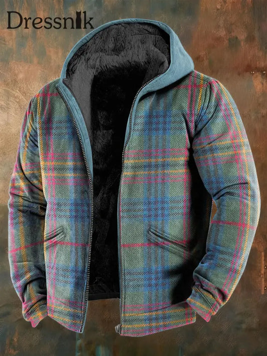 Fleece-Geometrische Kunst jacke für Herren Mischfarbe / S