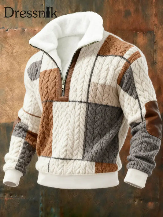 Fleece-Sweatshirt für Männer mit geometrischer Kunst als bild / S