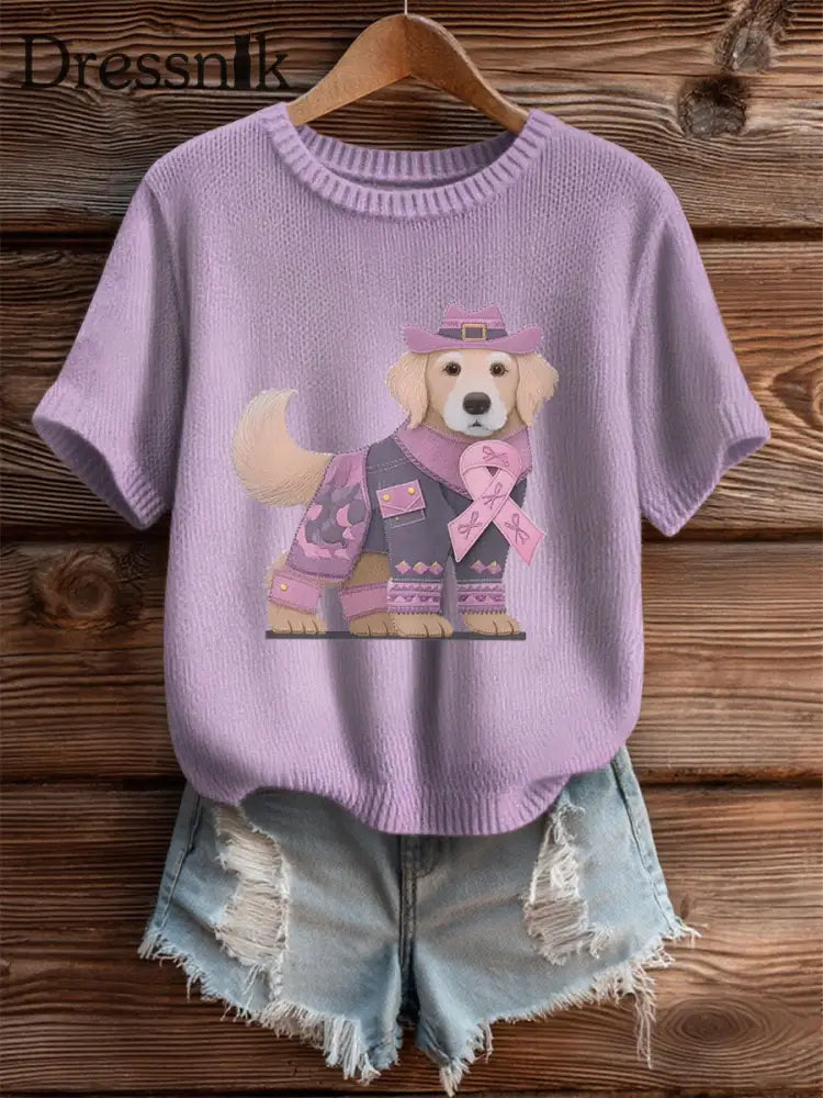 Frauen Alzheimer Krankheit Patchwork Hund Kunst Gemütliches Stricktop als bild / S