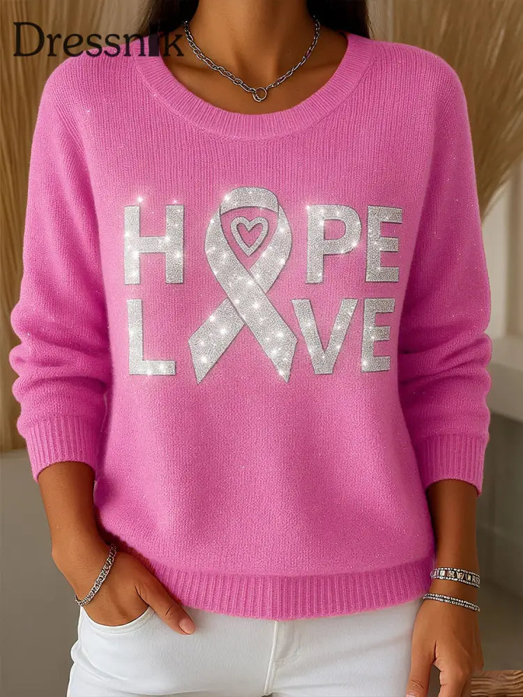 Frauen Brustkrebs Bewusstsein Hoffnung Liebe Tops Rosa / S