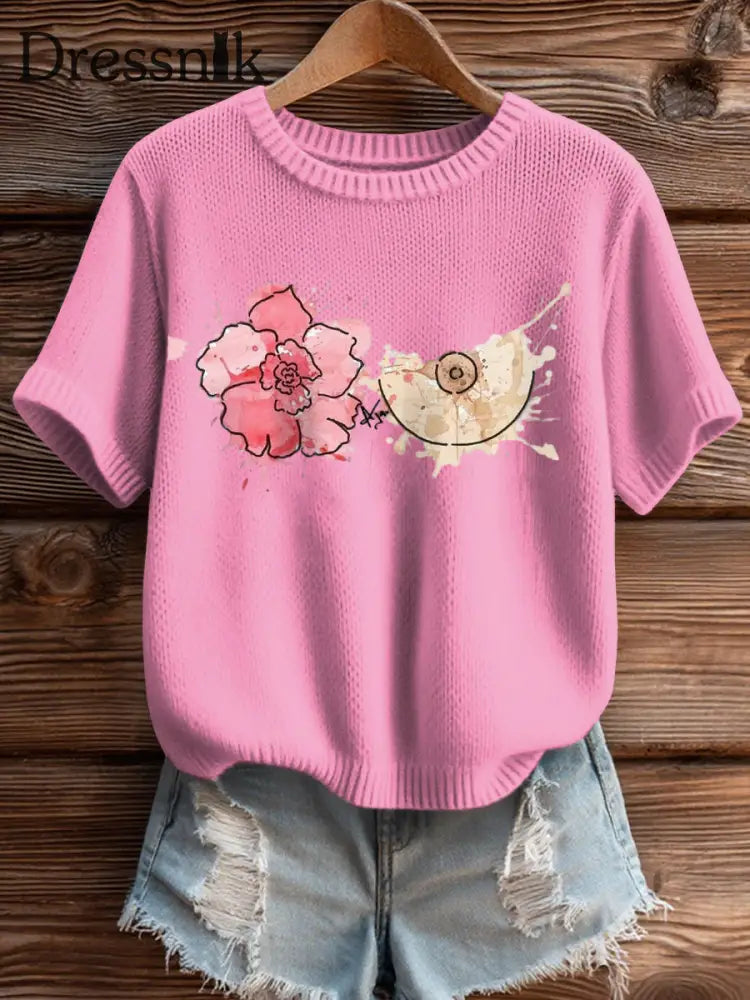 Frauen Brustkrebs Bewusstsein Kunst Malerei Stricktop Rosa / S