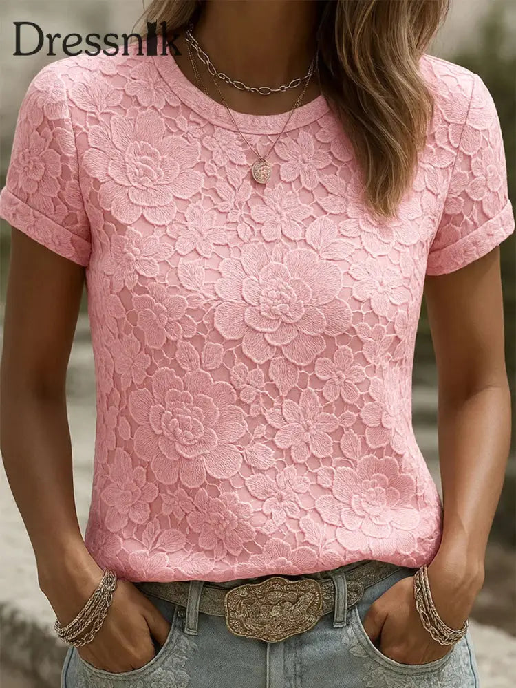 Frauen-Brustkrebs-Bewusstsein Rosa Blumen druck T-Shirts Rosa / S