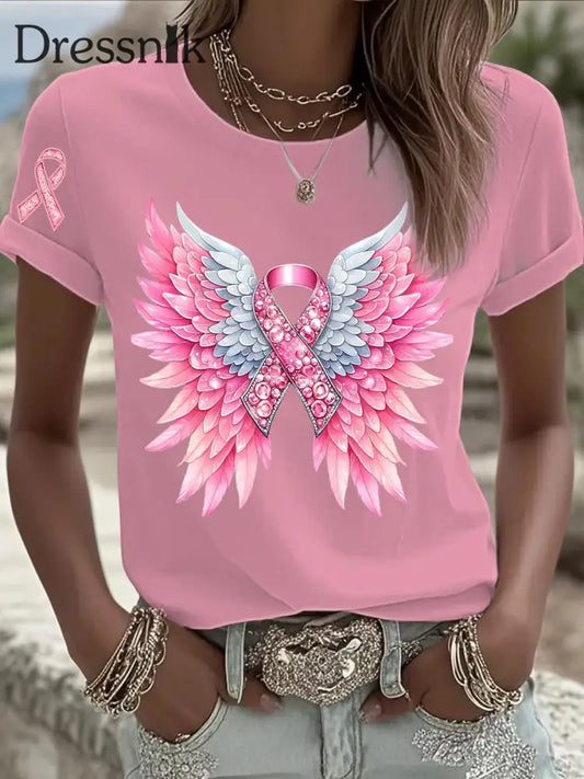 Frauen Brustkrebs Rosa Bedrucktes T Shirt als bild / S