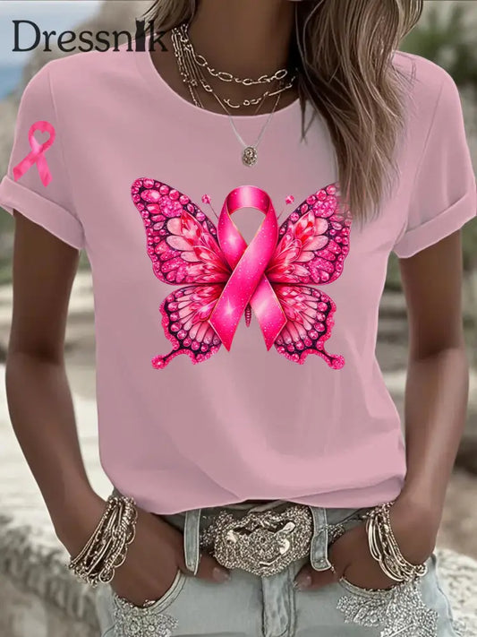 Frauen Brustkrebs Rosa Bedrucktes T Shirt als bild / S