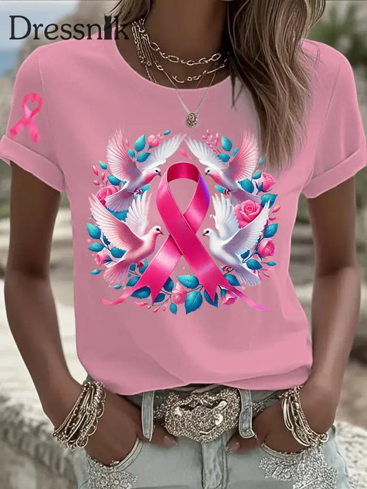 Frauen Brustkrebs Rosa Bedrucktes T Shirt als bild / S