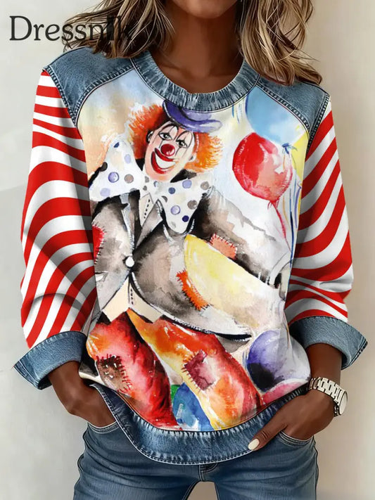 Frauen Deutschland Köln Karneval Muster Patchwork Kunst Sweatshirt als bild / S