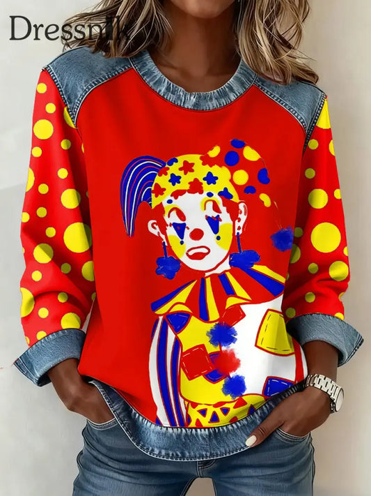 Frauen Deutschland Köln Karneval Muster Patchwork Kunst Sweatshirt als bild / S