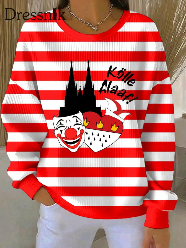 Frauen Deutschland Köln Karneval Print Casual Sweatshirt als bild / S