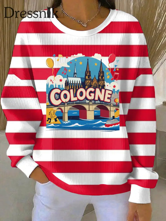 Frauen Deutschland Köln Karneval Print Casual Sweatshirt als bild / S