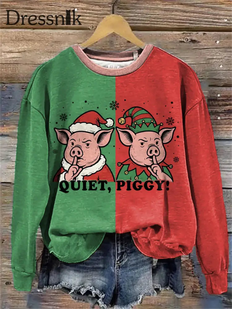 Frauen dieses kleine Schweinchen wird nicht ruhig sein lustiges Weihnachts geschenk für Demonstranten Sweatshirt als