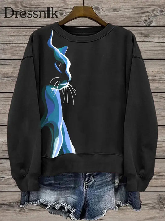 Frauen geschnittenes regelmäßiges Sweatshirt Schwarz / S