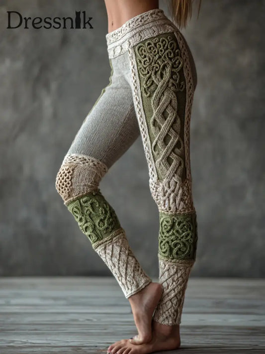 Frauen keltischer Knoten Baum des Lebens Muster Gemütliche Leggings als bild / S