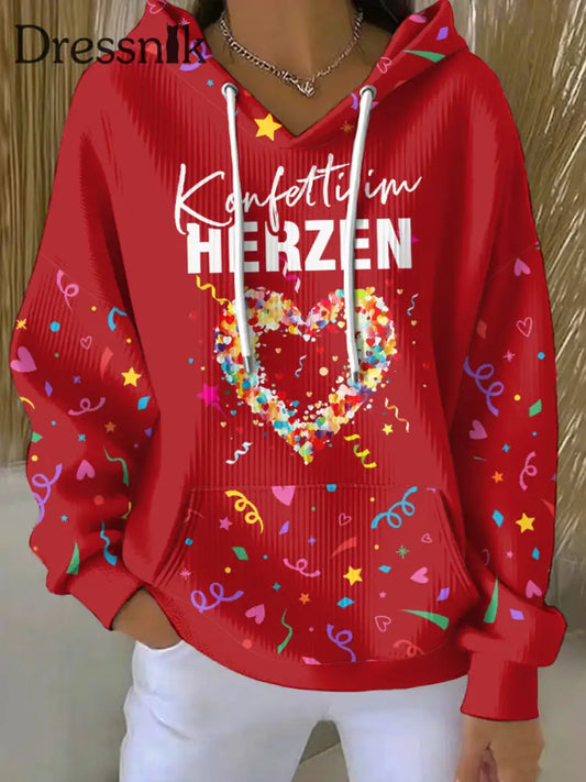 Frauen Kölner Karneval Casual Hoodie Rot / S