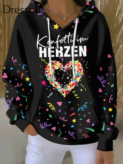 Frauen Kölner Karneval Casual Hoodie Schwarz / S