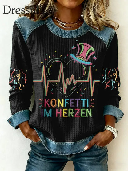 Frauen Kölner Karneval Casual Sweatshirt Schwarz / S