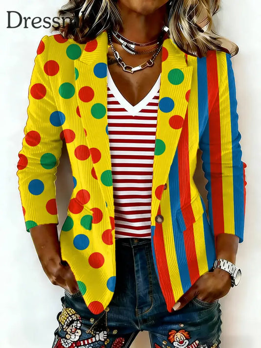 Frauen Kölner Karneval Print Anzug Gelb / S