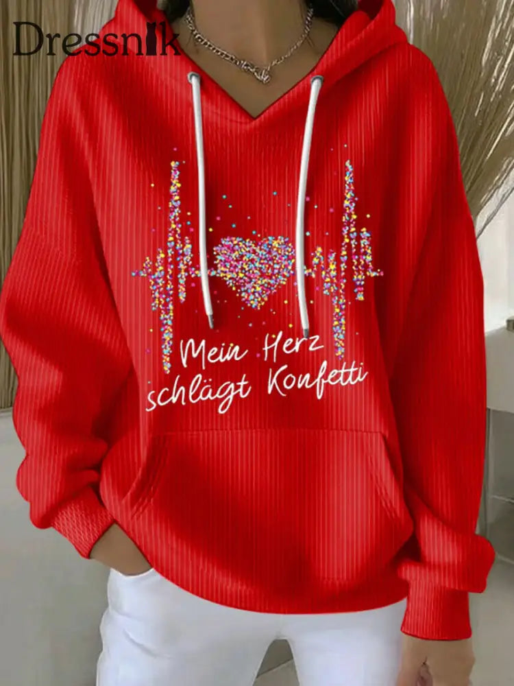 Frauen Kölner Karneval Übergroßer Hoodie Rot / S