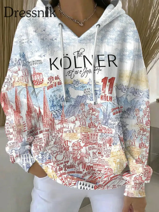 Frauen Kölner Karneval Übergroßer Hoodie Weiß / S
