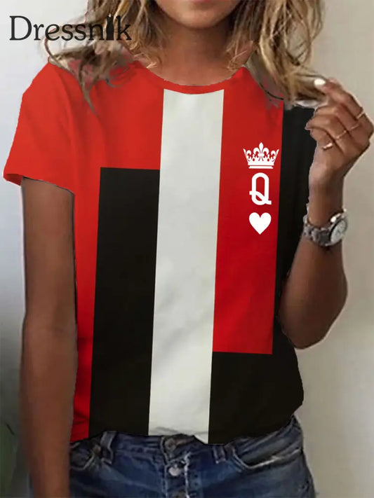 Frauen Poker T-Shirt Rot / S