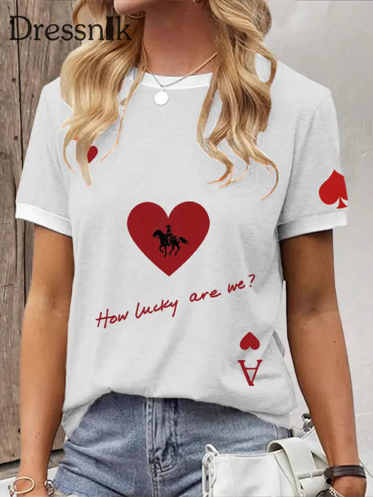 Frauen Poker T-Shirt Weiß / S