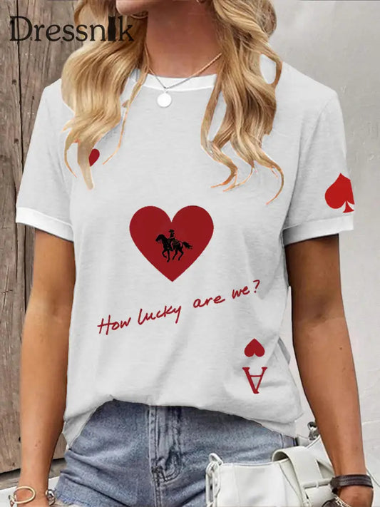 Frauen Poker T-Shirt Weiß / S