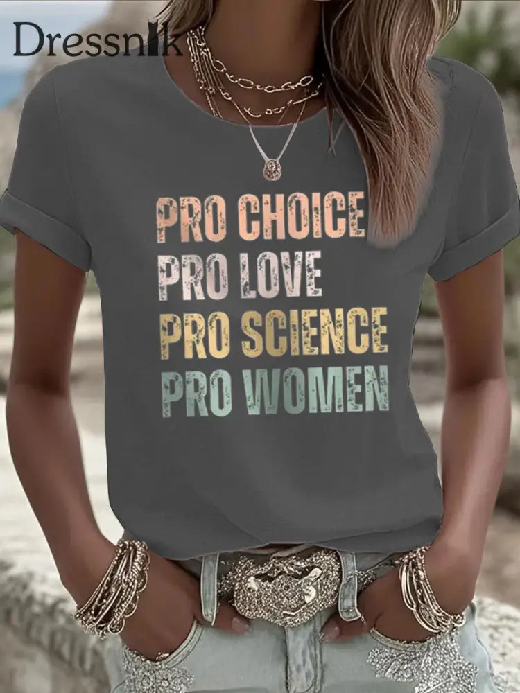 Frauen Pro Choice kurz ärmel iges T Shirt Dunkelgrau / S
