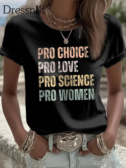 Frauen Pro Choice kurz ärmel iges T Shirt Schwarz / S
