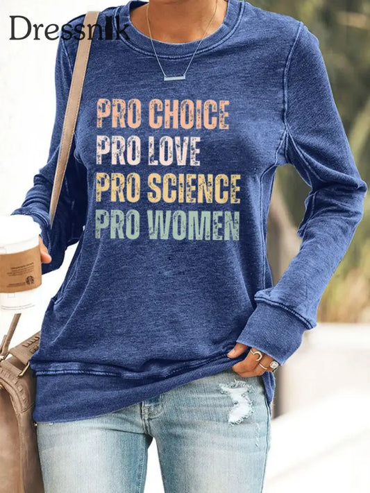 Frauen Pro Choice Print Sweatshirt Blau / S