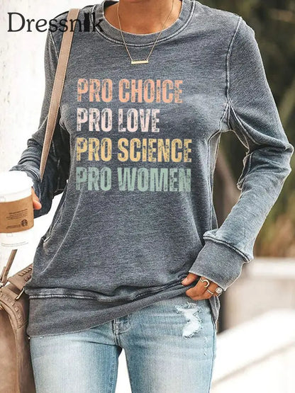 Frauen Pro Choice Print Sweatshirt Grau / S