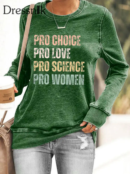 Frauen Pro Choice Print Sweatshirt Grün / S