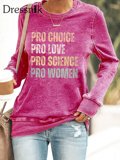 Frauen Pro Choice Print Sweatshirt Rosenrot / S