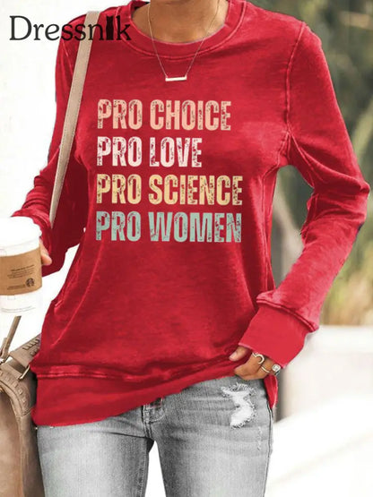 Frauen Pro Choice Print Sweatshirt Rot / S