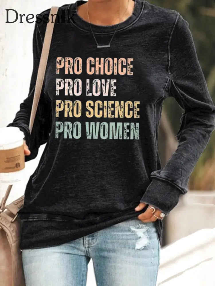 Frauen Pro Choice Print Sweatshirt Schwarz / S