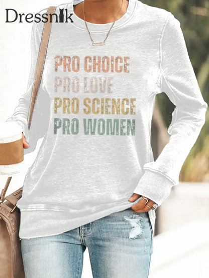 Frauen Pro Choice Print Sweatshirt Weiß / S