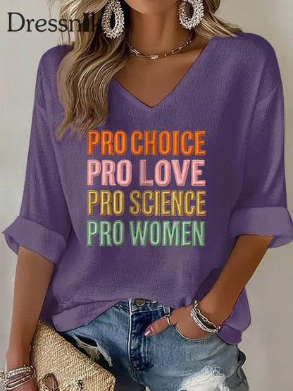 Frauen Pro Choice Print Waffel T Shirt Lila / S