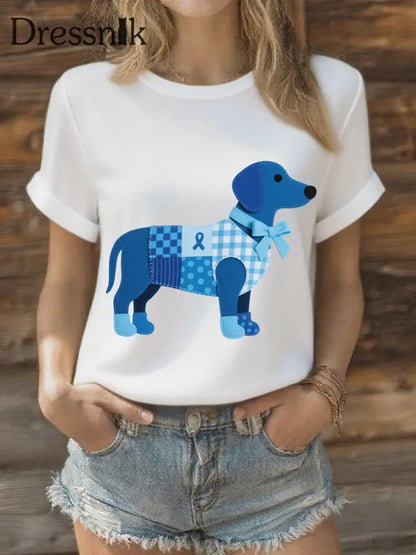 Frauen Prostata krebs Dackel T Shirts weiß / S