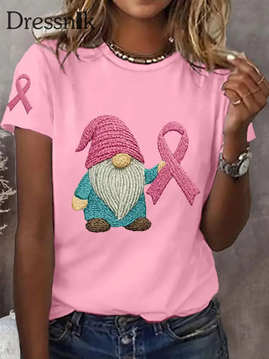 Frauen Rosa Band Brustkrebs Sensi bilisierung T-Shirt Rosa / S