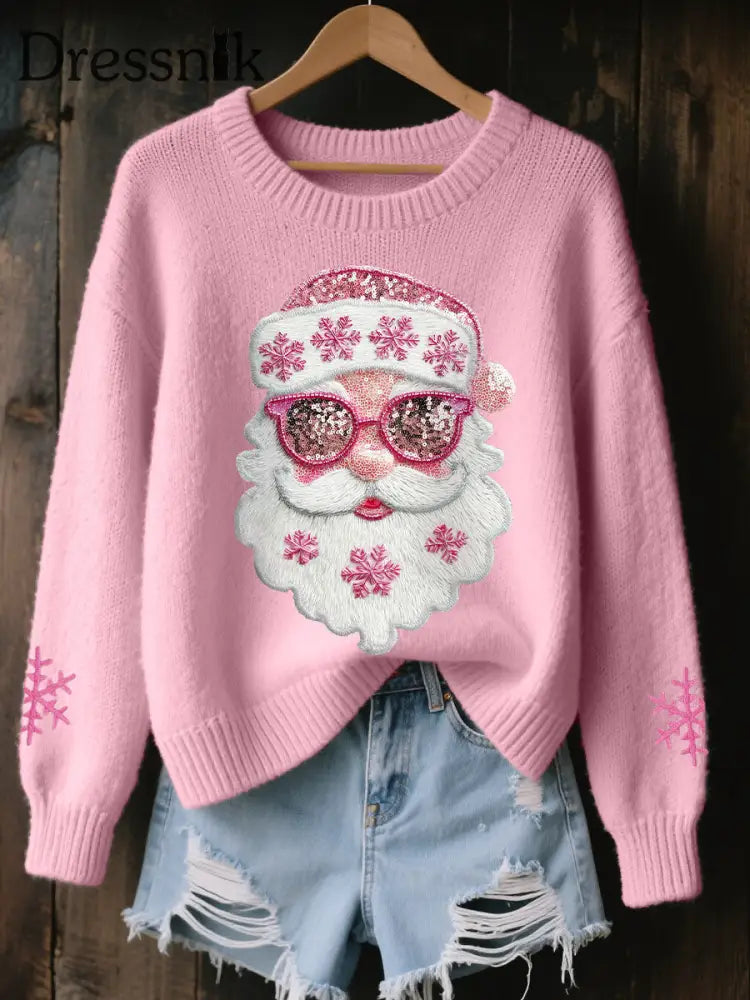 Frauen rosa Weihnachts mann Tops Rosa / S