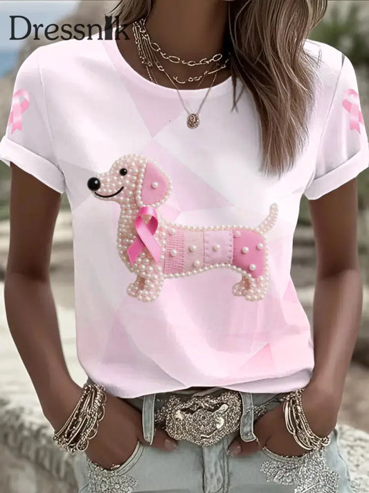 Frauen T Shirt mit Brustkrebs druck als bild / S
