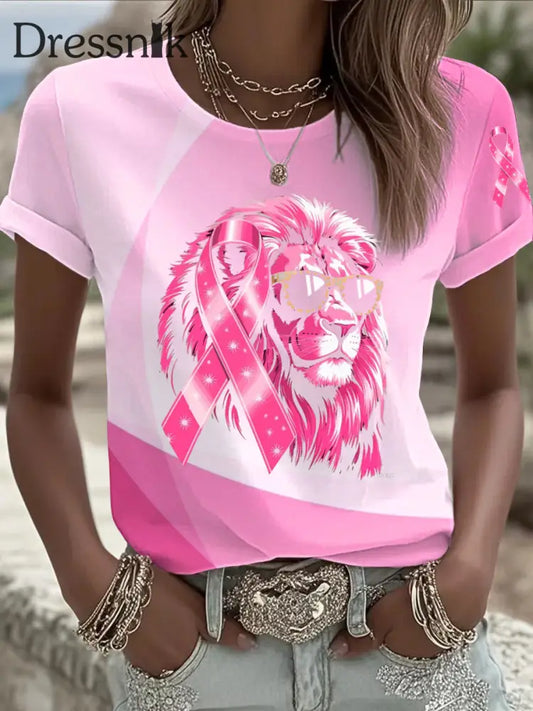Frauen T Shirt mit Brustkrebs druck als bild / S