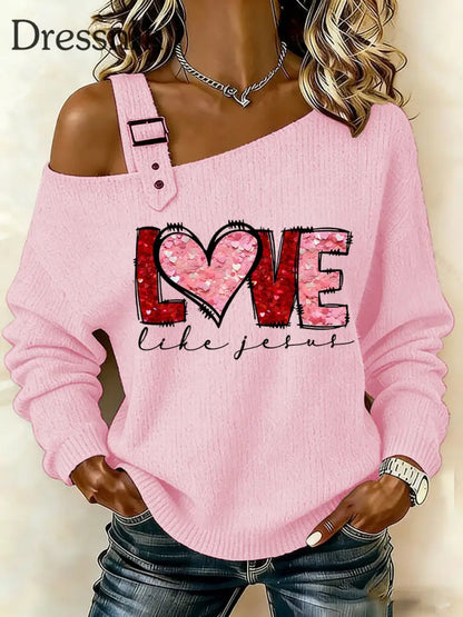 Frauen Valentinstag Liebe wie Jesus Tops Rosa / S